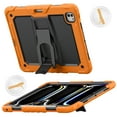 thumbnail image 2 of Case for iPad Pro 13 2024, Military Grade Protective Silicone PC Cover with Screen Protector & Adjustable Kickstand & Shoulder Strap & Pencil Holder & 3-layer Protection, Orange+Black, 2 of 8
