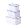 thumbnail image 5 of Tnobhg Vegetable Fruit Storage Box with Drain Basket Filter Water Good Sealing Keep Freshness Multifunctional Storage Box Home Supplies, 5 of 8