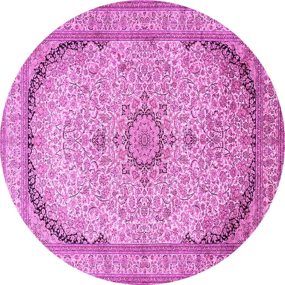 Ahgly Company Indoor Round Medallion Pink Traditional Area Rugs, 6' Round
