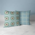 thumbnail image 2 of Twilight Blossom Faux Suede Accent Throw Fabric Pillow in Blue 16x16 with zip, 2 of 2