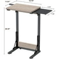 thumbnail image 2 of Folding TV Tray for Eating, Foldable Laptop Table with Mouse Tray for Work, C Shaped End Table Couch Desk for Living Room, Bedroom, Greige, 2 of 14