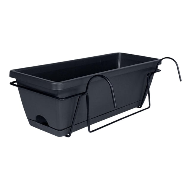 kurtrusly Hanging Planter Vegetable Planting Pot With Tray Excellent For Thriving Herbs In Small Areas Balcony Railing Planter dark gray