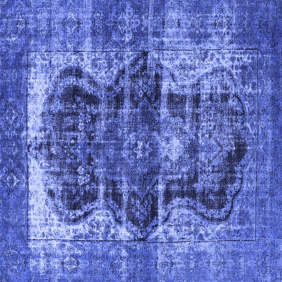 Ahgly Company Machine Washable Indoor Square Persian Blue Bohemian Area Rugs, 6' Square