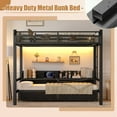thumbnail image 6 of Bellemave Bunk Bed with storage and LED Lights, Twin XL Over Twin XL Metal Bunk Bed with Pull-Out Folding Bed, Heavy Duty Bunk Bed Frame USB Ports and Shelves-Black, 6 of 8
