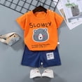 thumbnail image 4 of Kids Boys Outfit Set Boys Easter Outfit Toddler Baby Boy Summer Outfit Kids Summer Clothes Cartoon Print Casual T Shirt and Shorts Set Kids Casual Short Sleeve Sets Baby's Two-piece Set, 4 of 5