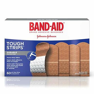 Band-Aid Marque Tough-Strips Bandage Adhésif pour les Coupures Mineures &amp; Éraflures, Tous d'Une Taille, 60 ct