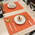 thumbnail image 4 of Ludlz Table Placemat Waterproof Soft Faux Leather Double-sided Rectangle Non-slip Heat Insulation Minimalist Dishwasher Safe Dining Mat Kitchen Supplies, 4 of 8