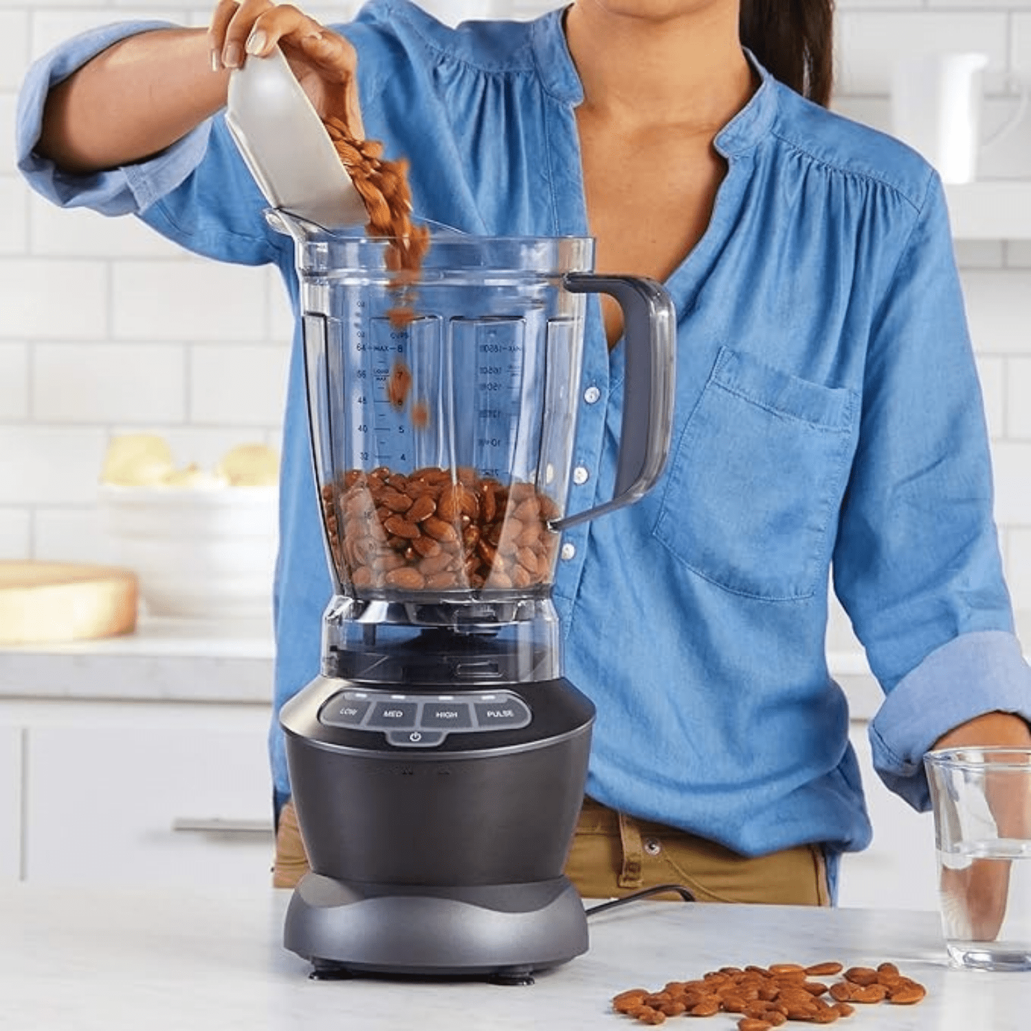 Countertop Blender for Shakes, Smoothies, Food Prep, and Frozen Blending, 64 Ounces, 1200 Watt, Dark Gray