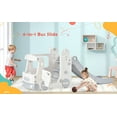 thumbnail image 6 of 4-in-1 Toddler Slide,Bus Playhouse Freestanding Baby Slide with Basketball Hoop, Bus Climber Slide Set with Storage Space for Indoor Outdoor Backyard Playground, 6 of 9