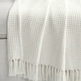 thumbnail image 6 of Lush Decor Waffle Cotton Knit Throw White Single 50X60, 6 of 11