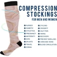 thumbnail image 4 of Coolnut High Elasticity Compression Socks, High Knee Socks Adult Universal Leisure Relieve Fatigue, Rose Gold Marble Travel Daily with Running (2 Pair) Gift, 4 of 7