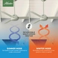 thumbnail image 5 of Restored  Hunter Fan 52 inch Casual Matte Nickel Indoor Ceiling Fan with 3 Blades, Holiday Gift for Bedroom, Living Room/Family Room, Dining Room, Kitchen, Office (Refurbished), 5 of 13