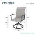 thumbnail image 3 of DIFY Patio Swivel Dining Chairs Set for 2, High Back Outdoor Textilene Fabric Chairs, Grey, 3 of 7