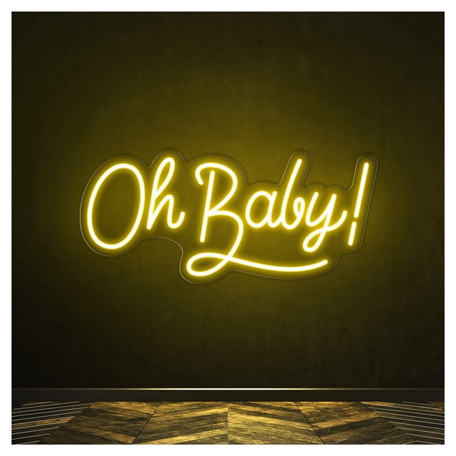 Letrero De Neón "Oh Baby" Para Decoración Baby Shower, Fiesta, Sala Juegos, Dormitorio, Bar, Estar, Cumpleaños, Pared 45cm