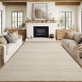 thumbnail image 3 of Garvee 5'x7' Modern Stripe Area Rug, Washable Neutral Printed Carpet with Non Slip Rubber Backing, Stain Resistant Accent Floor Carpet for Living Room, Bedroom, Home Office, Beige, 3 of 9
