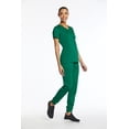 thumbnail image 3 of Elements Women's EL9935 V-Neck Scrub Top and Jogger Scrub Pant Set Hunter Small, 3 of 3