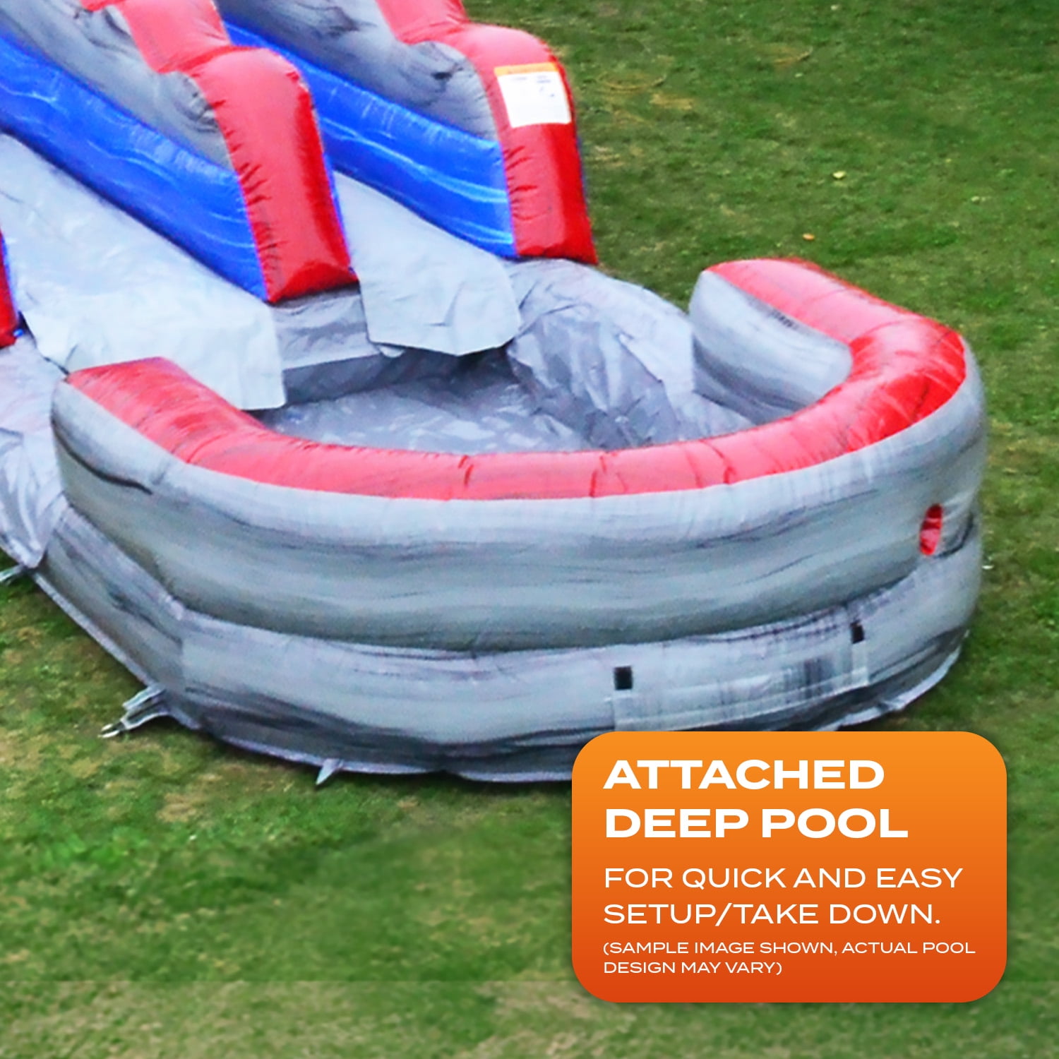 JumpOrange Titanium Commercial Grade Inflatable Water Slide with Splash Pool, for Adults and Kids