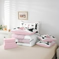 thumbnail image 5 of 7 Piece Pink Girly Dress Bedding Sets Queen Modern Fashion Woman Dress Bed in a Bag Modern Comforter Set with Sheets Girly Bed Set Black High Heels Romantic Makeup Print Sheets, 5 of 5