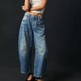 thumbnail image 2 of 2026 New Fashionable Casual Women's Loose Wide-Leg Pants, Mid-Low Waist, Washed Denim Trousers, 2 of 5