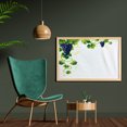 thumbnail image 2 of Vine Wall Art with Frame, Summer Season Vineyard Composition Weeping Vines Bunch of Blue Grapes, Printed Fabric Poster for Bathroom Living Room Dorms, 35" x 23", Lime Green Emerald, by Ambesonne, 2 of 2