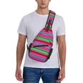 thumbnail image 6 of Lsque Colorful Mexican Stripes Pattern Cross Chest Bag Diagonally – Premium Durable Front Chest Sling with Adjustable Padded Strap, High-Capacity Storage, 6 of 8