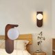 thumbnail image 4 of Lámpara de pared Lámpara LED para interiores | Aplique de noche de madera | Luz suave y no deslumbrante | Diseño Decorativo Moderno | Ahorro de energía | Marrón Beige | 9,84 x 5,12 x 3,94 pulgadas |, 4 of 6