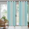 thumbnail image 3 of Outdoor Curtains for Patio Waterproof, Aqua Beige Striped Windproof Pravicy Outside Porch Blackout Curtain, Modern Farmhouse Retro Lines Sun Blocking Grommets Curtains for Cabana 2 Panels 54"x95", 3 of 9