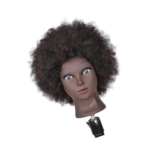 Hair Styling Practice Doll Head Training Mannequin Clamp Afro tools clearance Black Skin