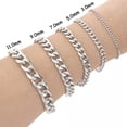 thumbnail image 3 of 8.2 INCH MENS Stainless Steel Chain Bracelet 3/5/7/9/11/mm Cuban Curb Link, 3 of 7