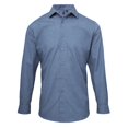 thumbnail image 1 of Premier - Camisa de popelín con mangas largas enrollables para hombre (Vaquero Indigo), 1 of 3