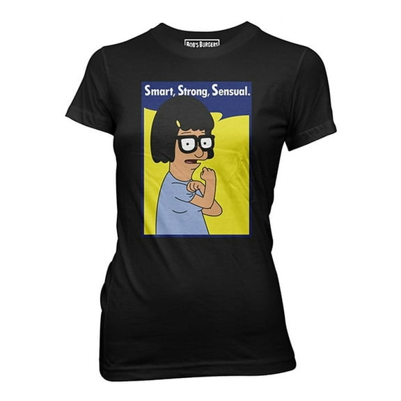 Bob's Burgers Smart Strong Sensual Juniors Black T-Shirt