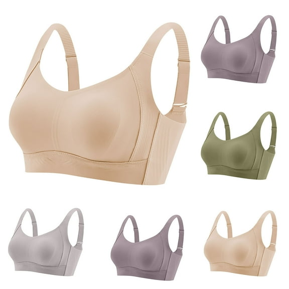 Swuxness Women's Thin Push Up Wireless Bras Plus Size No Underwire Breathable Soft Shaping Seamless