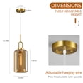 thumbnail image 5 of Deyidn Champagne Glass Pendant Lights Kitchen Island Gold Pendant Light Fixtures Adjustable Height Modern Pendant Lighting for Bedroom Dining Room, 5 of 10