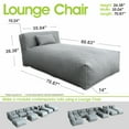 thumbnail image 4 of Modern Lounge Chair Modular Outdoor Beds for Patio, Water-Resistant Outdoor Bean Bag Lounger, Comfy Patio Lounge Chair with High-Density Foam,Deep Gray, 4 of 7