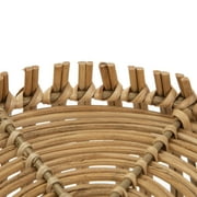 Homezone Handwoven Natural Rattan Basket with Modern Weave, Round