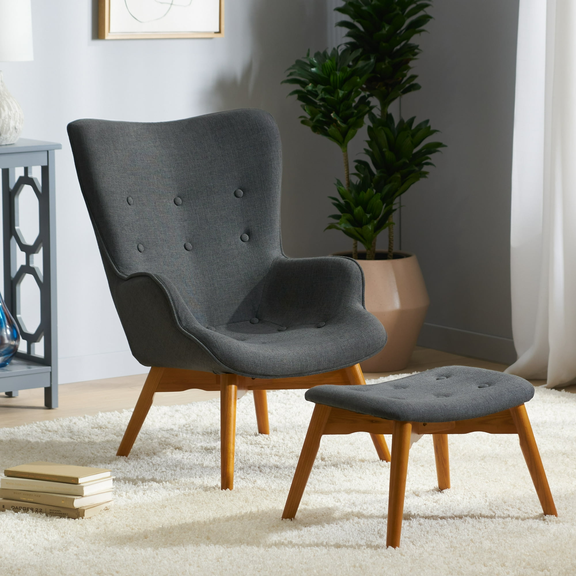 Wingback chair and footstool discount