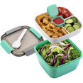 thumbnail image 1 of Lunch Container To Go, 1500Ml Salad Bowls with 3 Compartments, Salad Dressings Container for Salad T, 1 of 5