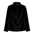 thumbnail image 7 of JSKUMAR Women's Velvet Cowl Neck Tops Casual Long Sleeve Dressy Shirts Vintage Elegant Tunic Blouses Holiday Party Outfit (Black,XL), 7 of 7