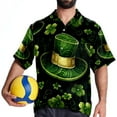 thumbnail image 4 of Saint Patrick's Day Men's Short Sleeve Beach Shirts Button Down Poplin Casual Printed Summer Unisex, 4 of 6