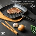 thumbnail image 5 of Moss & Stone Aluminum Nonstick Grill Pan for Stove Tops, Versatile Griddle with Pour Spouts, Square Grill Pan Big Cooking Surface, Durable Skillet Indoor & Outdoor Grilling, 11 Inch, 5 of 7