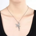 thumbnail image 7 of QQTDFG Rose Gold Platinum Plated Necklace Pendant Tinkerbell Wings Fairy 20" B333-Platinum, 7 of 7
