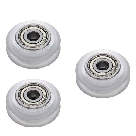 3pcs Printer Roller Wheels Plastic Pulley V Groove Ball Bearings Passive Round
