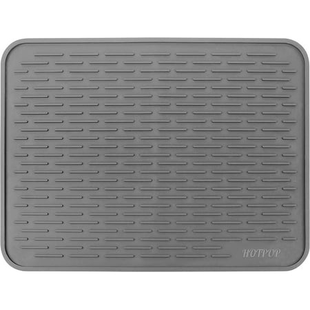 

HOTPOP Silicone Dish Drying Mat – Large (18” x 16”) - Grey