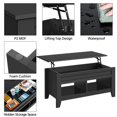 thumbnail image 4 of Yaheetech 41" Wooden Lift Top Coffee Table with Hidden Compartment & Cubic Open Shelves, Black, 4 of 7
