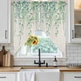 thumbnail image 6 of Eucalyptus Leaves Swag Curtains for Kitchen/Bedroom/Living Room, Sage Green Summer Botanical Weeping Rustic Scalloped Curtains 63 Inch Long, Window Swag Topper Curtains Valances 2 Panels Set 36"x63", 6 of 8
