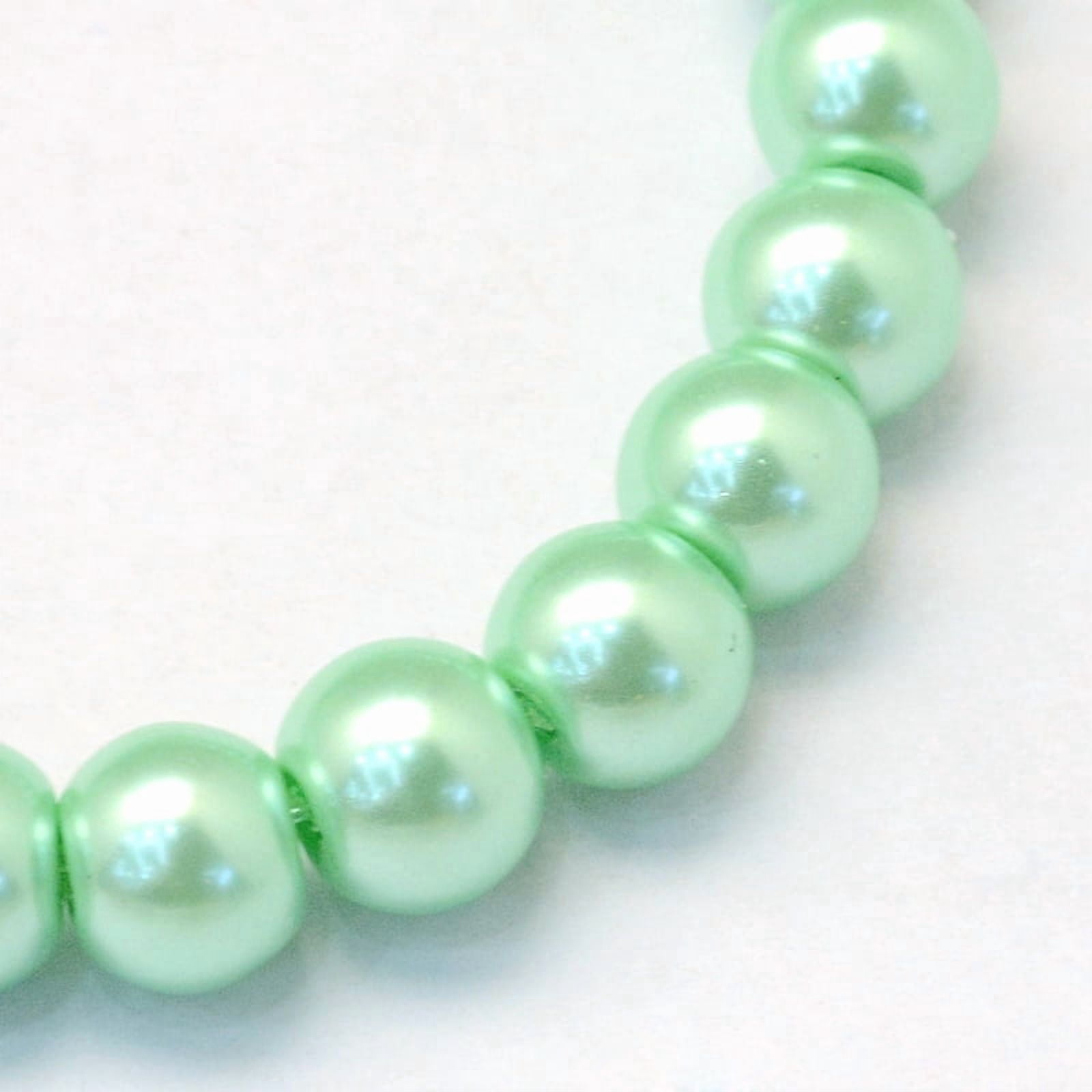 15strands Baking Painted Pearlized Glass Pearl Round Bead Strands Light Green 8~9mm Hole: 1mm about 100~105pcs/strand 31.4 inch