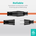 thumbnail image 6 of KMC Outdoor Extension Cord, 25-Foot, 16/3, Weatherproof Vinyl Jacket, Orange, 6 of 8