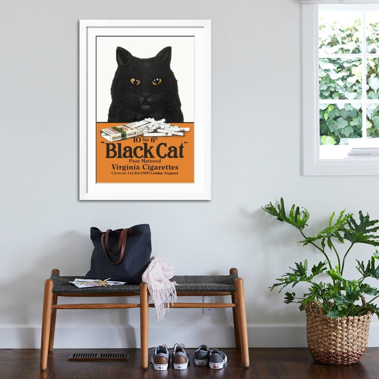 black cat virginia cigarettes sign Vintage " " Metal Art.com Black Cat Pure Matured