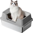 thumbnail image 7 of Studyset Stainless Steel Cat Litter Box, High Sided, Non-Stick, Odor Resistant Metal Litter Pan for Multiple Cats, Anti-Urine Leakage, Easy to Clean, Non-Slip Base, 7 of 7