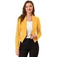 thumbnail image 1 of Día de San Patricio Chaqueta Corta Casual De Negocios De Oficina De Trabajo Sin Cuello Para Mujer Amarillo M, 1 of 6